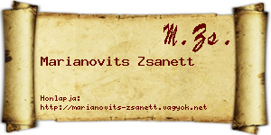 Marianovits Zsanett névjegykártya